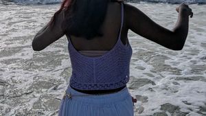 Crocheted Lavender Crop Top