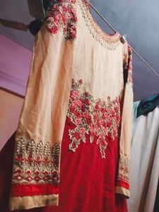 Red gown with Gold Border