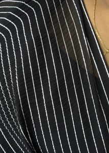 Black Saree With Silver Striped 🖤🩶