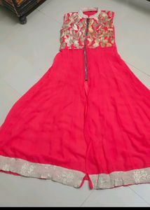 Front Slit Cut Kurta With Skirt