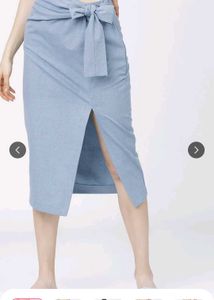 Stylish Blue Wrap Skirt