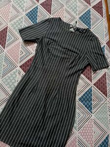 Chic Striped Short Sleeve Dress