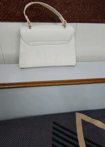 Chic White Textured Handbag