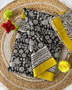 Elegant Black & White Floral Saree