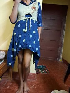 Boho Polka Dot Kurta with Embellishment