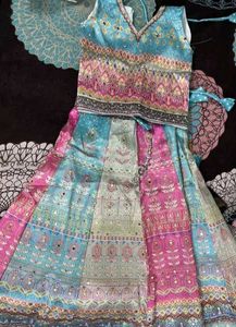 Embroidered Ethnic lehanga with mirror work