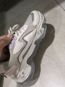 Comfortable White &amp; Grey Sneakers