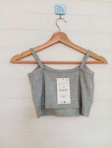 Gray Crop Top