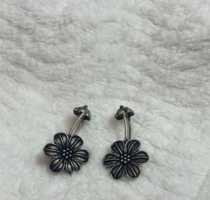 Traditional Oxidized Silver Jhumka Earrings