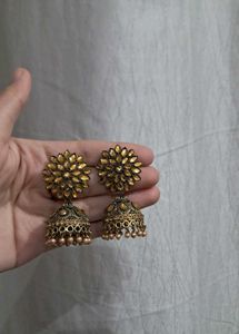 Golden Jhumka Earrings