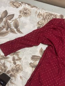 Maroon Ditsy Print short Top