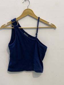 Stylish Navy One-Shoulder Top