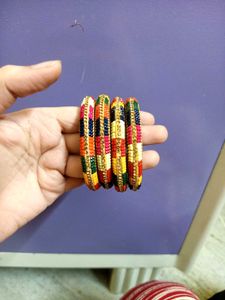 Vibrant Colorful Beaded Bangles