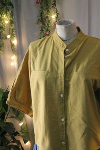 Stylish Mustard Yellow Button-Up Top