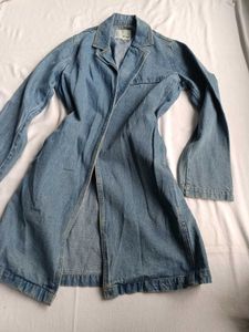 Women's Blue Denim Long Jacket