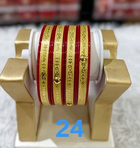 Elegant Red & Gold Bangles