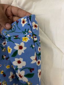Blue floral mini skirt