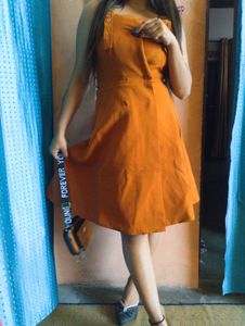 🌸Chic Orange A-Line Mini Dress🌸