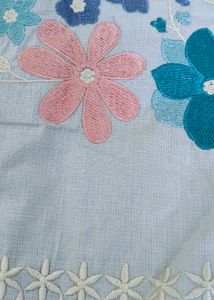 *Pure Kota Doria Suit - Embroidered Shirt &amp; Bottom