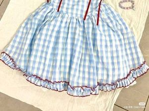 y2k Blue Gingham Cottagecore Dress