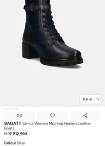 Stylish Navy Blue Lace-Up Boots