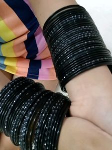 Sparkling Black Bangles