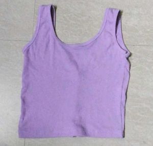 Cute Lavender Button-Up Tank Top