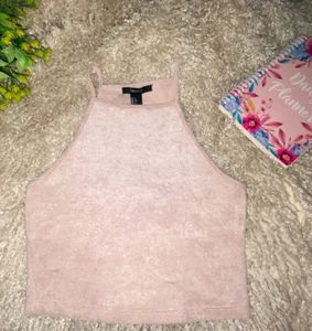 Blush Pink Velvet Forever 21 Crop