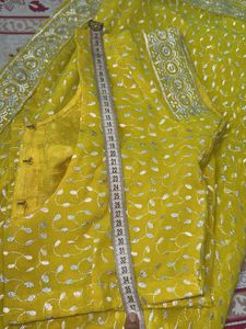 elegant Yellow embroidery saree buy1get1