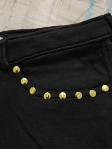 Black Stretchable Cotton Shorts