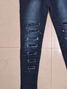 Ripped Denim Overalls