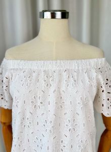 White Eyelet Off-Shoulder Dress