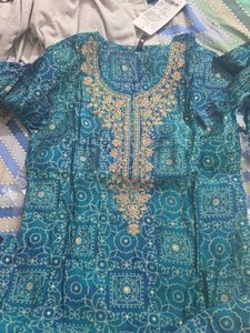 Beautiful Teal Kurta Set with Embroidery