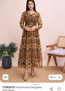 Elegant Floral Georgette Maxi Dress