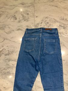 High Waisted Blue Denim Jeans