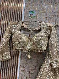 ✨️Ready To Wear Golden Crop Top Lehga✨️