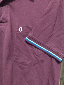 Men's Burgundy Polo T-Shirt L size