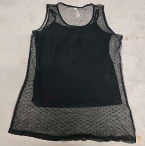 Sheer Black Polka Dot Tunic Top