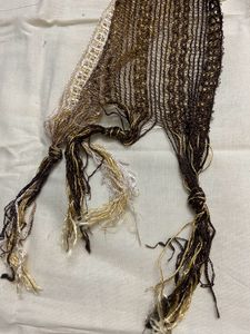 Boho Y2K vintage Textured Scarf with Fringe