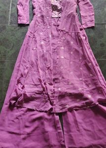 Beautiful Purple Embroidered Gown