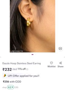 Dazzle Hoop Stainless Steel Earrings