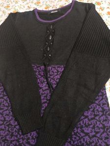 New Stylish Black &amp; Purple Dress