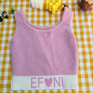 Pink Fuzzy knitted Tank Top
