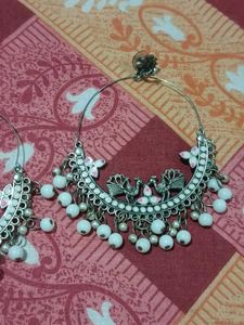 Boho Peacock Pearl Hoop Earrings