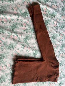 Brown Solid Long Sleeve Tshirt