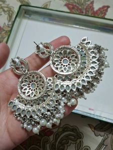 Elegant Mirror Work Earrings