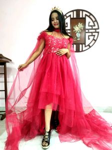 Price Drop!! Crimson Red Glitter tulle party Gown