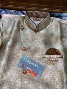 Boys Ethnic Kurta Dhoti Set | Gold &amp; Brown Festive