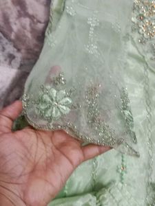 Mint Green Embroidered Shalwar Kameez