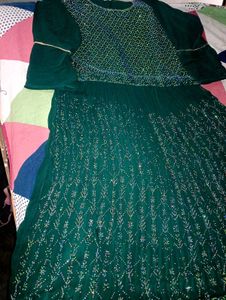 Green Embellished sharara suit